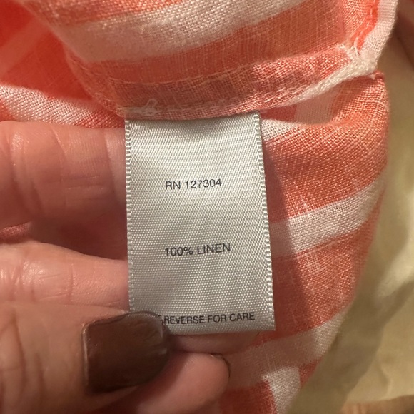 John Mark large orange and white jacket blouse 3/4 sleeves - Picture 5 of 6